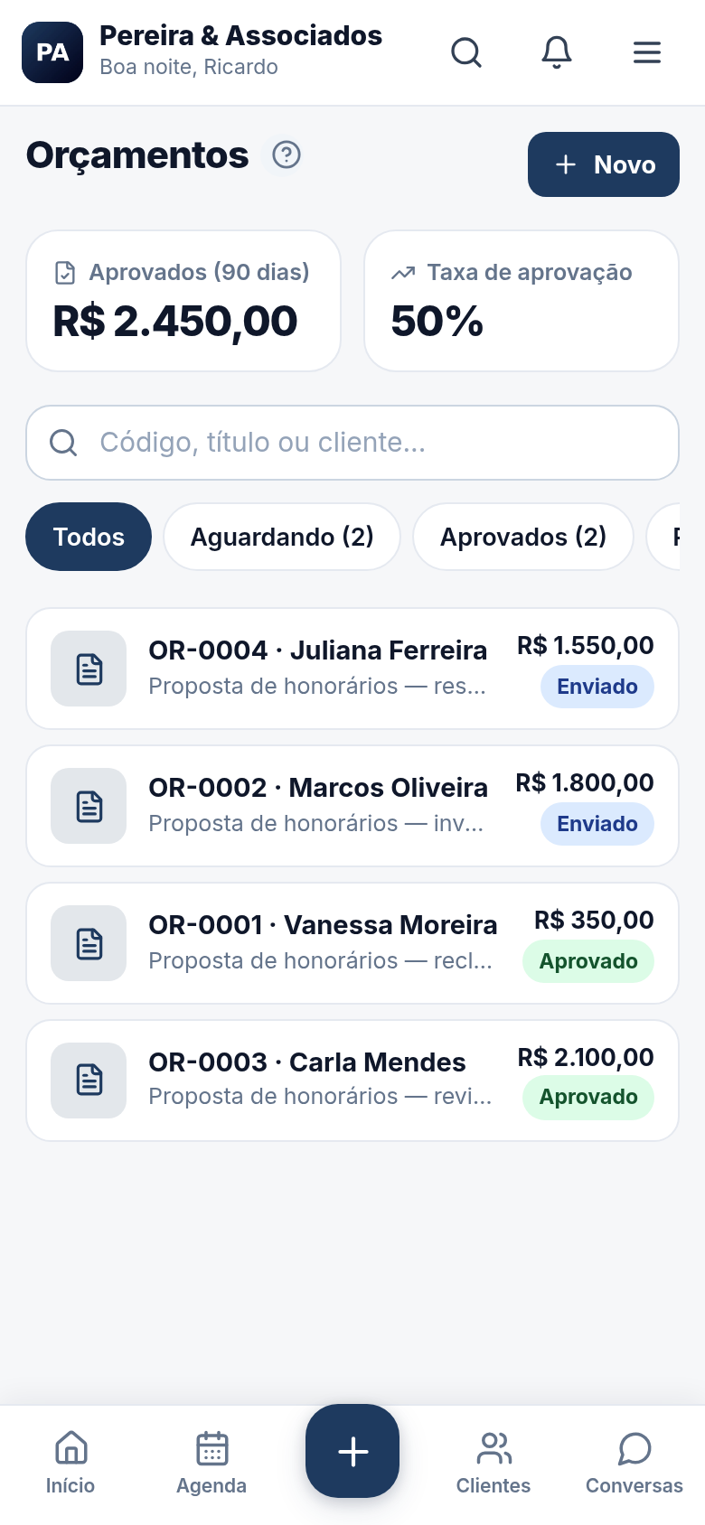 Proposta de honorários