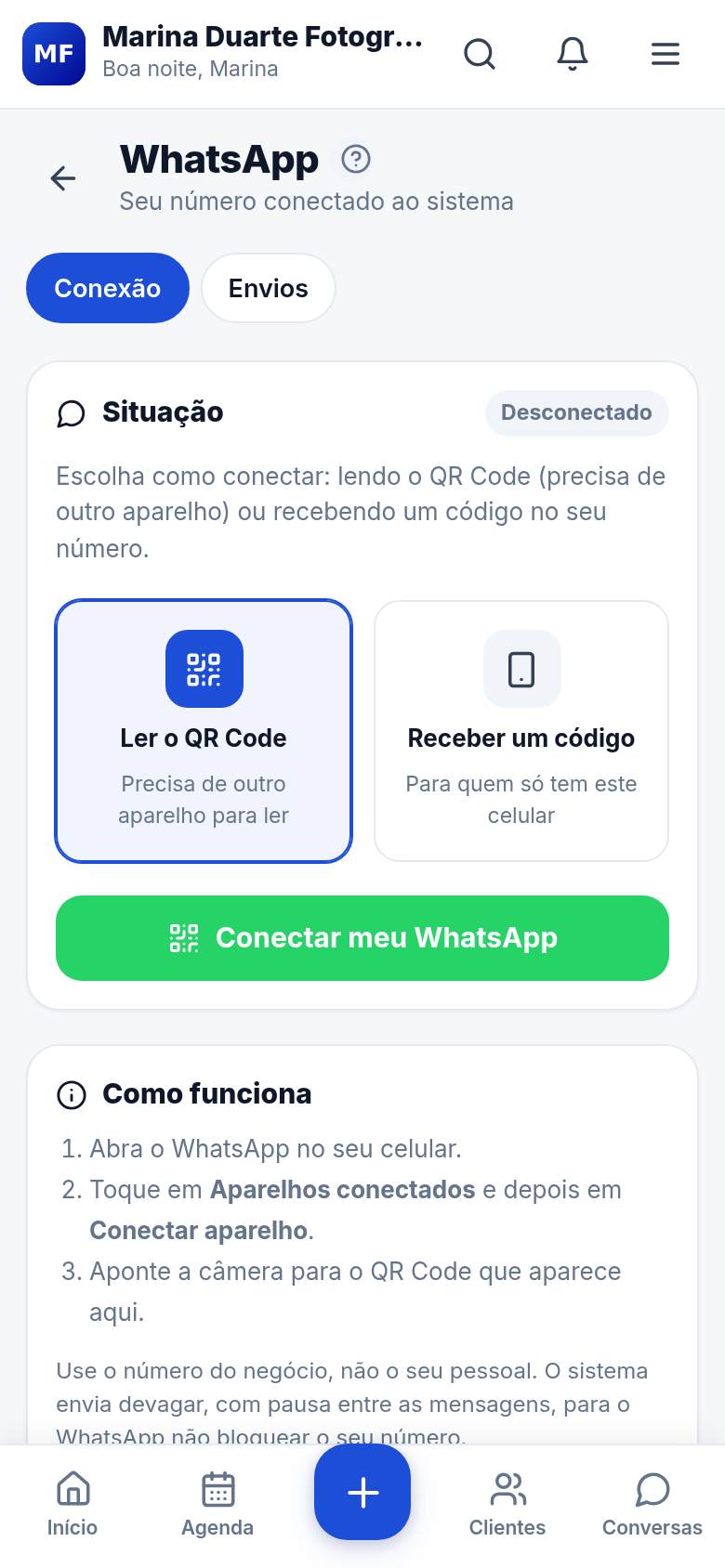 Seu WhatsApp conectado