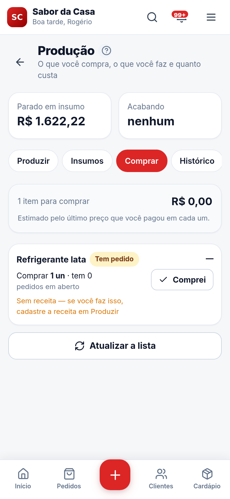 O que falta comprar