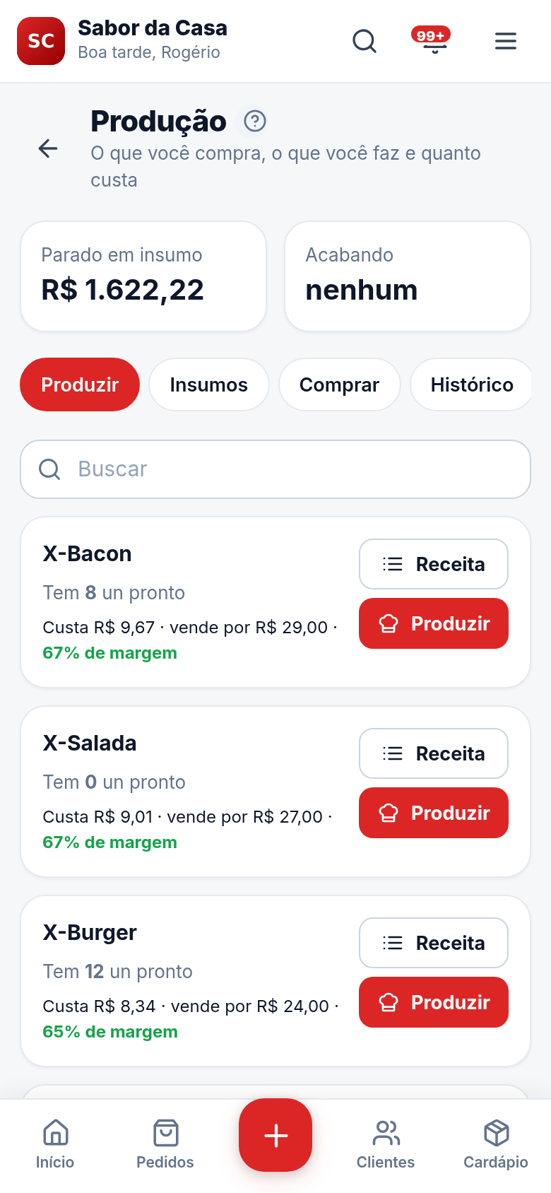 Ficha técnica e custo do prato