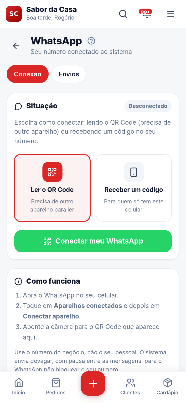 Seu WhatsApp conectado