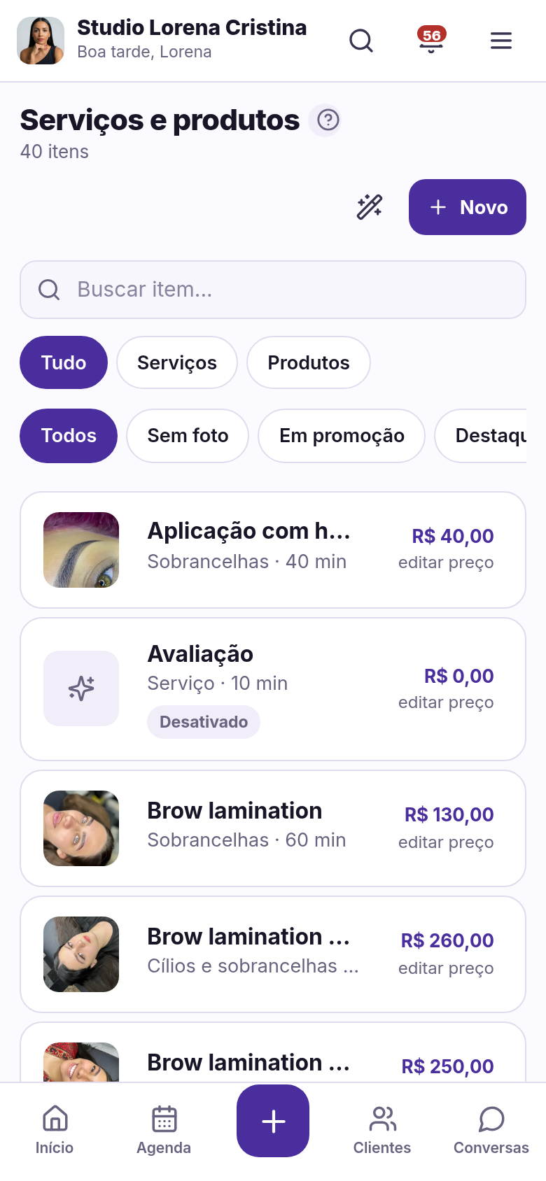 Seu catálogo
