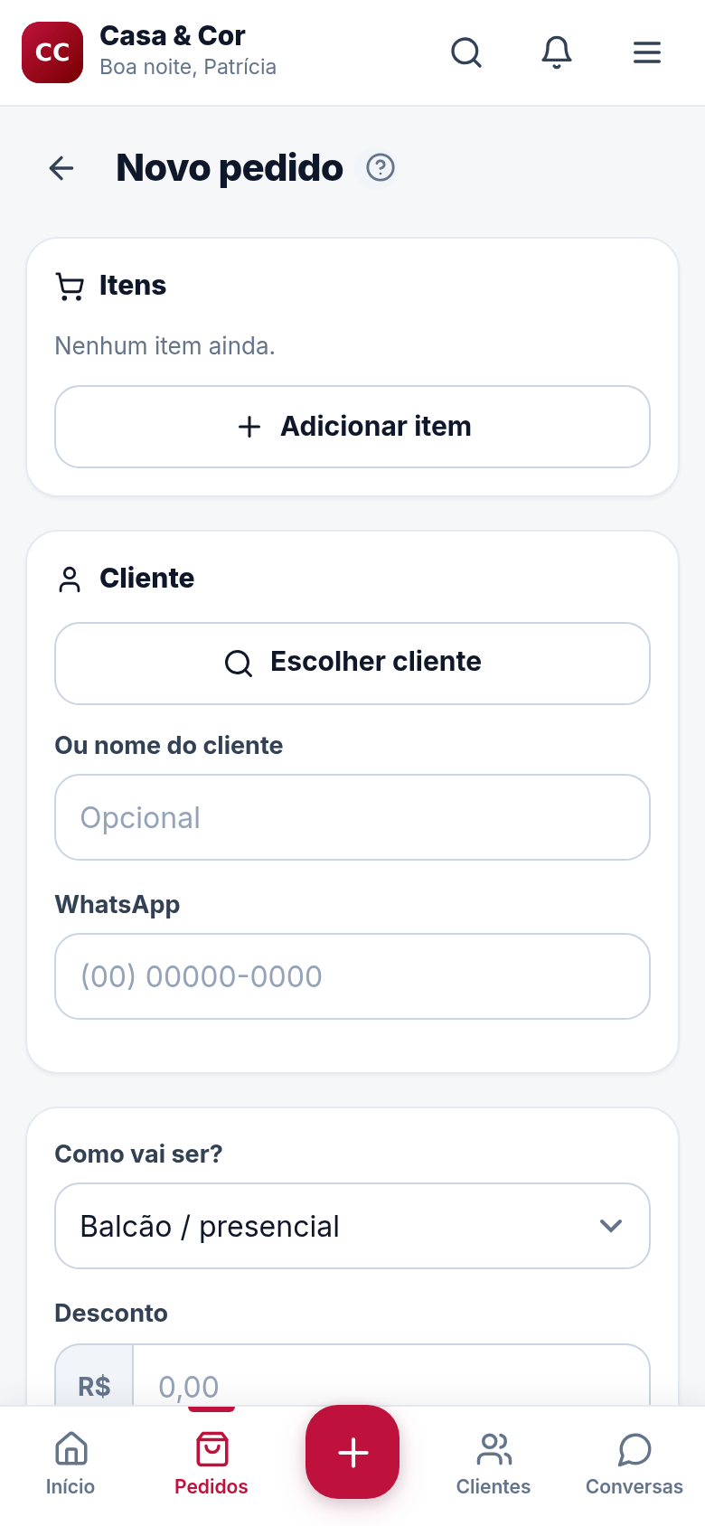 Venda em três toques