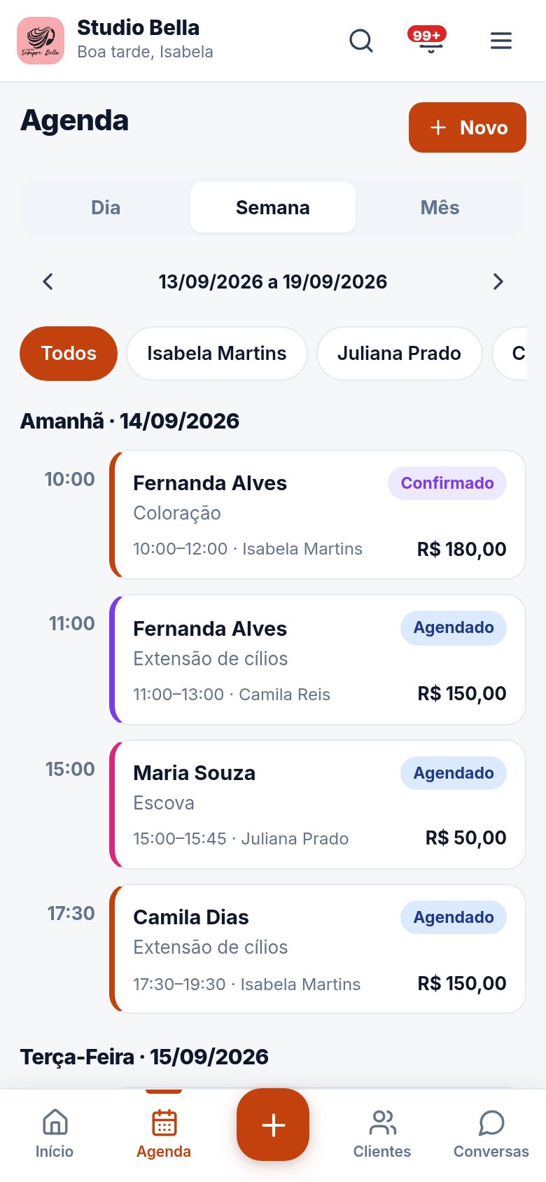 Agenda do dia