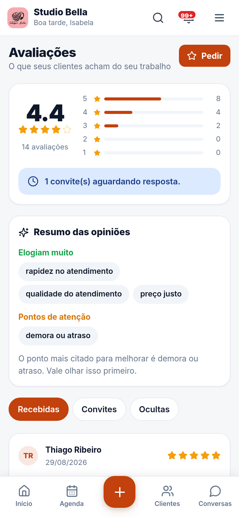 Avaliação sem constrangimento