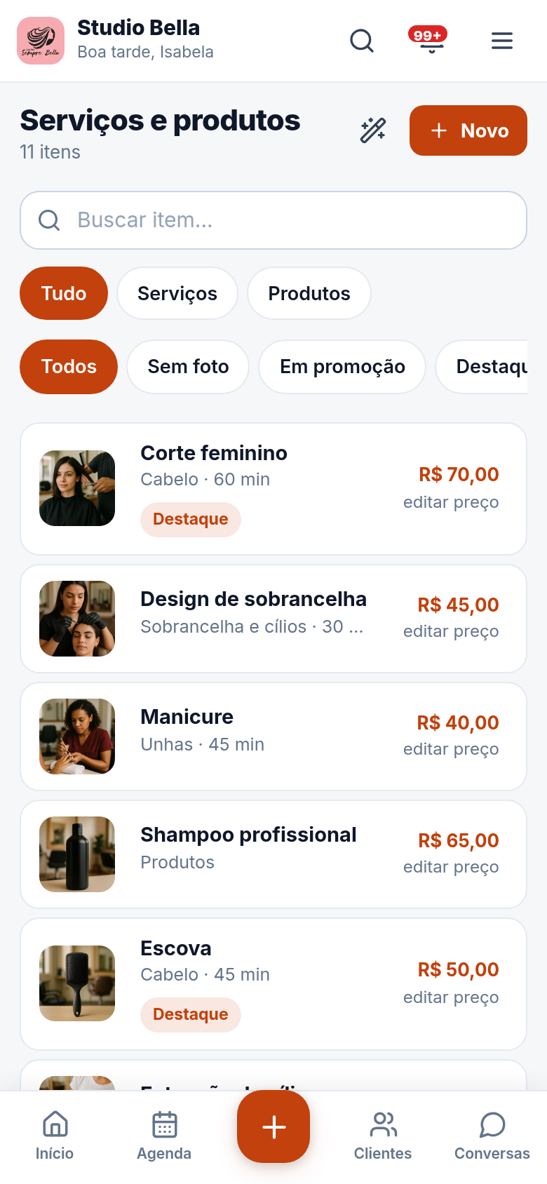 Seu catálogo